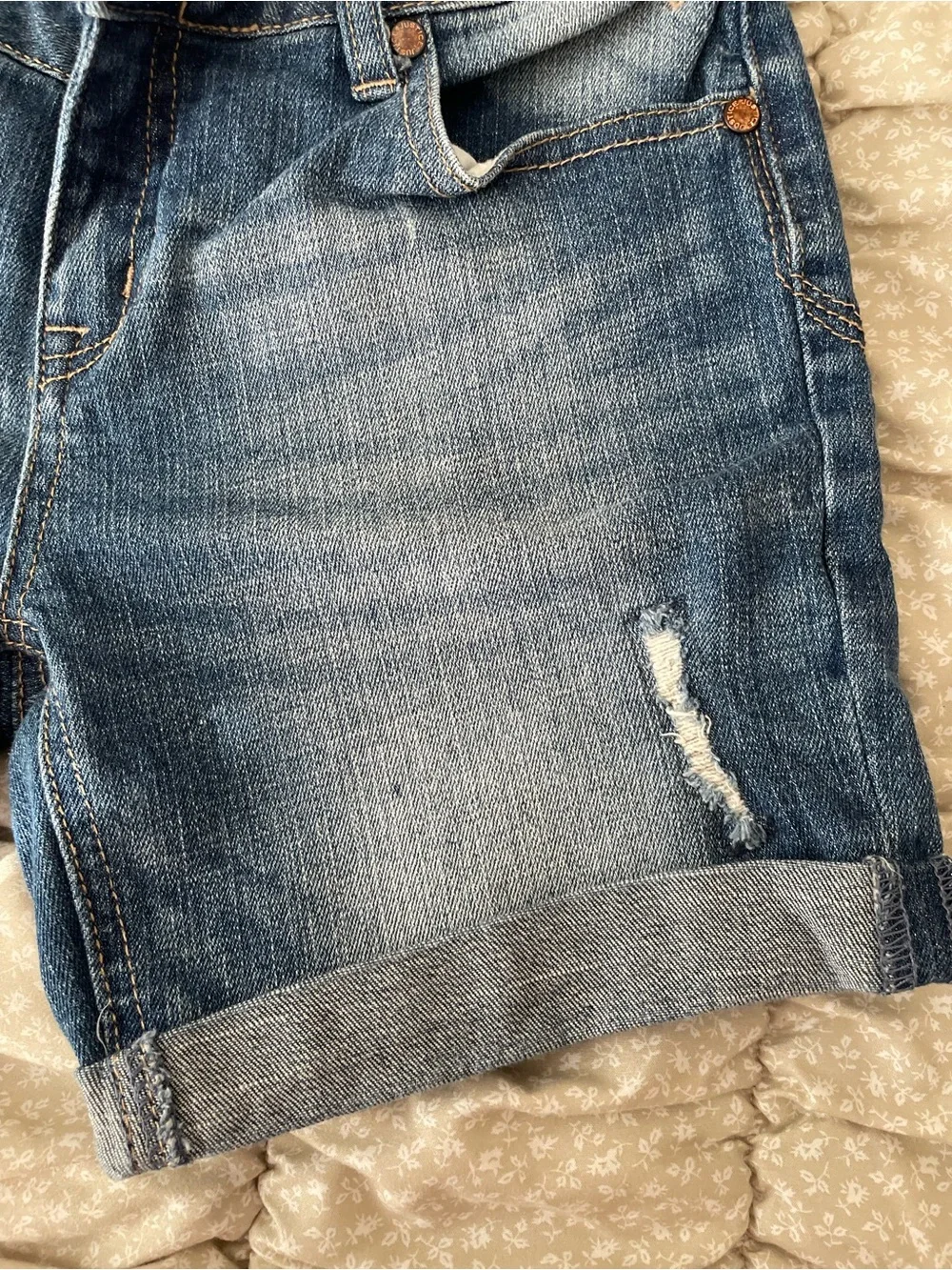 Girl’s Justice Dark Blue Denim Roll-Cuff Shorts